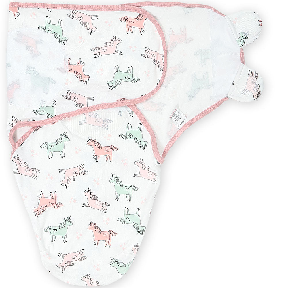 SWADDLE SHEET WHITE UNICORN & STARS