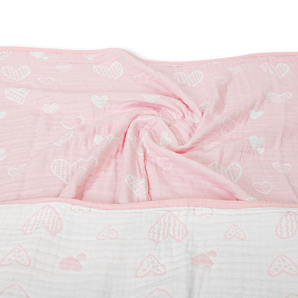 WRAPING SHEET MUSLIN PINK HEARTS