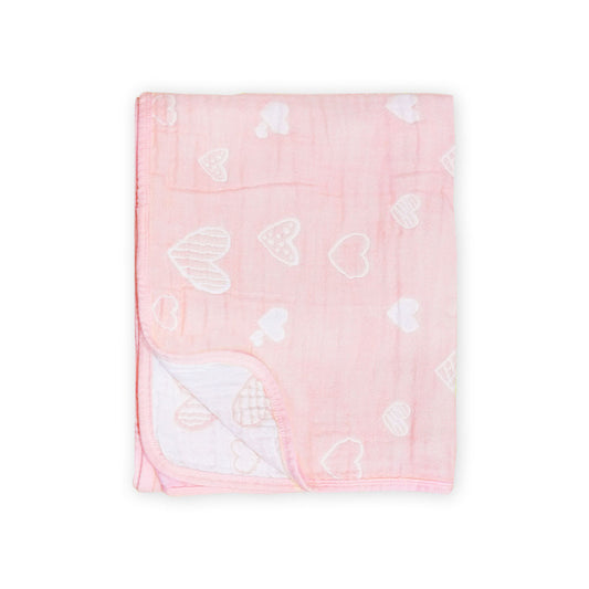 WRAPING SHEET MUSLIN PINK HEARTS