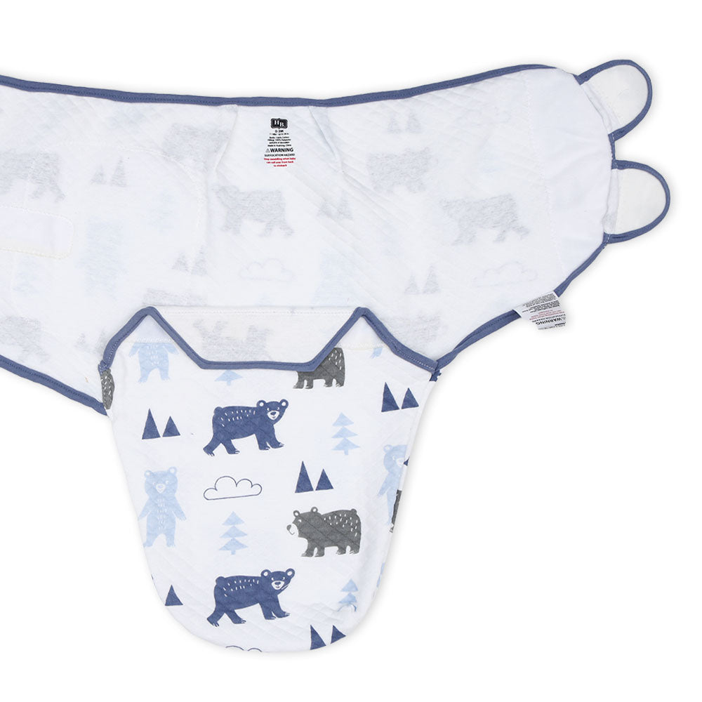 SWADDLE WRAP QUILTED WHITE BEAR