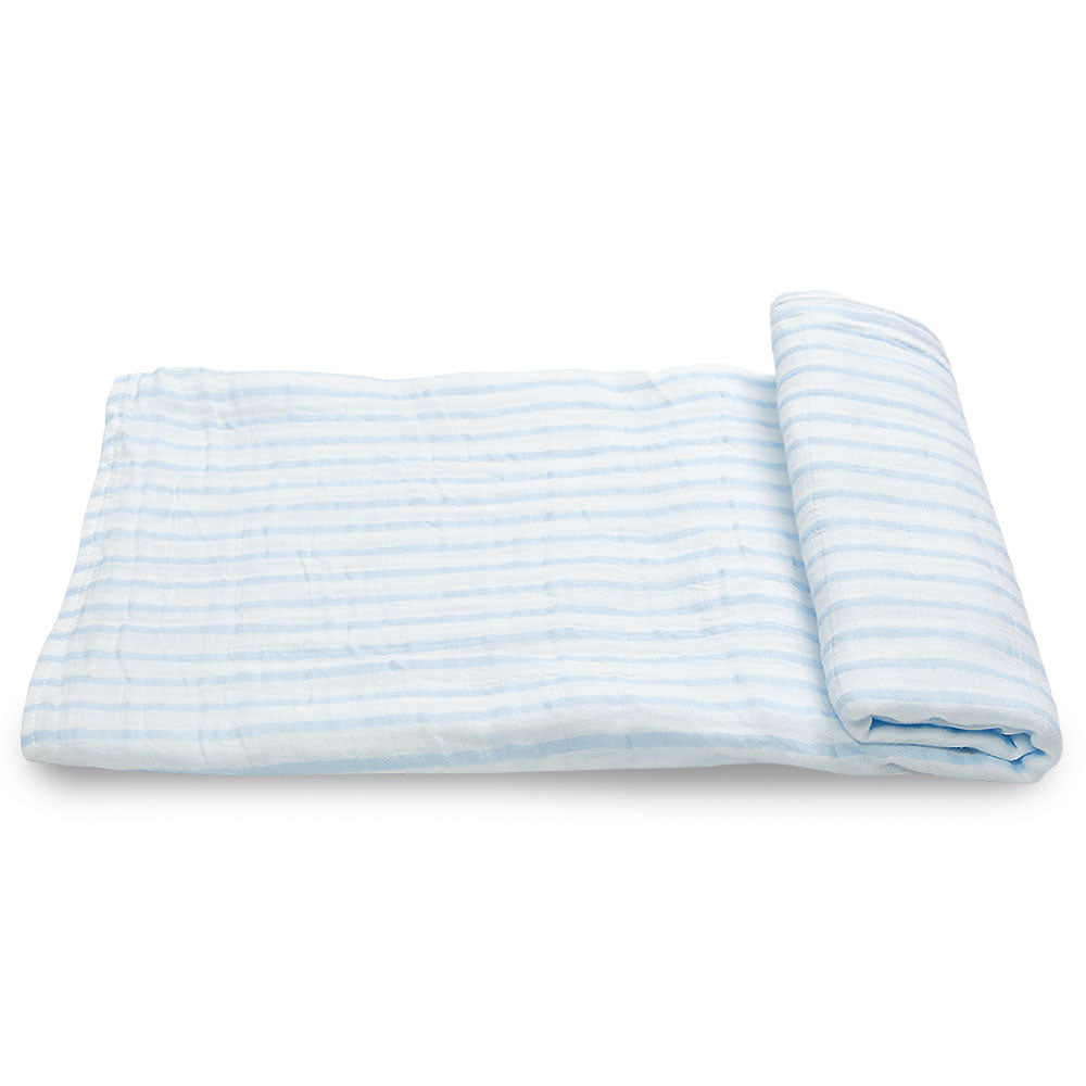 WRAPING SHEET MUSLIN PK-2 BLUE STRIPS & DINOS