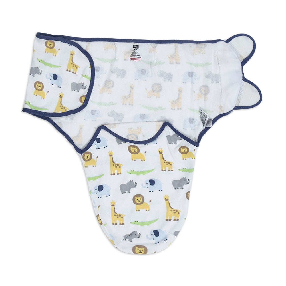 SWADDLE WRAPING SHEET WHITE ANIMAL KINDOM