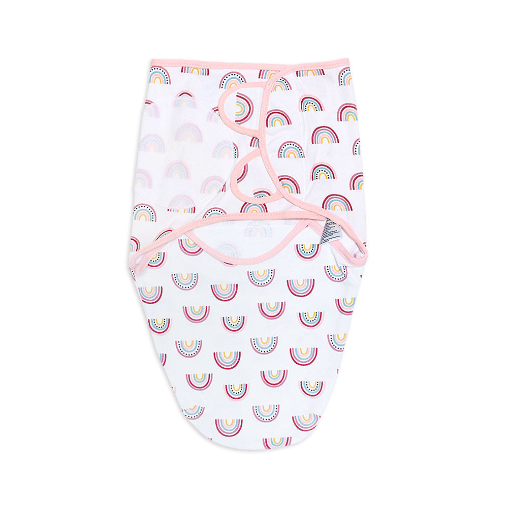SWADDLE WRAPING SHEET BABY PINK RAINBOWS