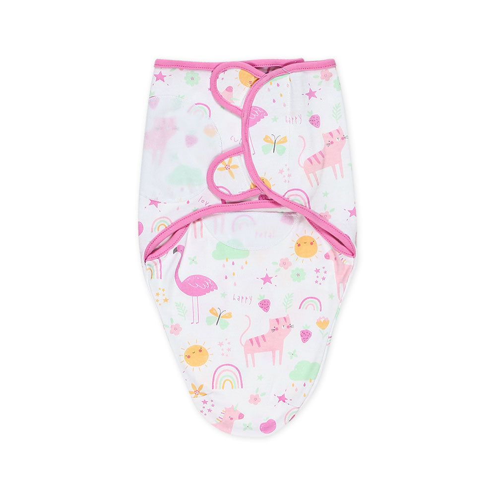 SWADDLE WRAPING SHEET PINK RAINBOW & STARS GIRL