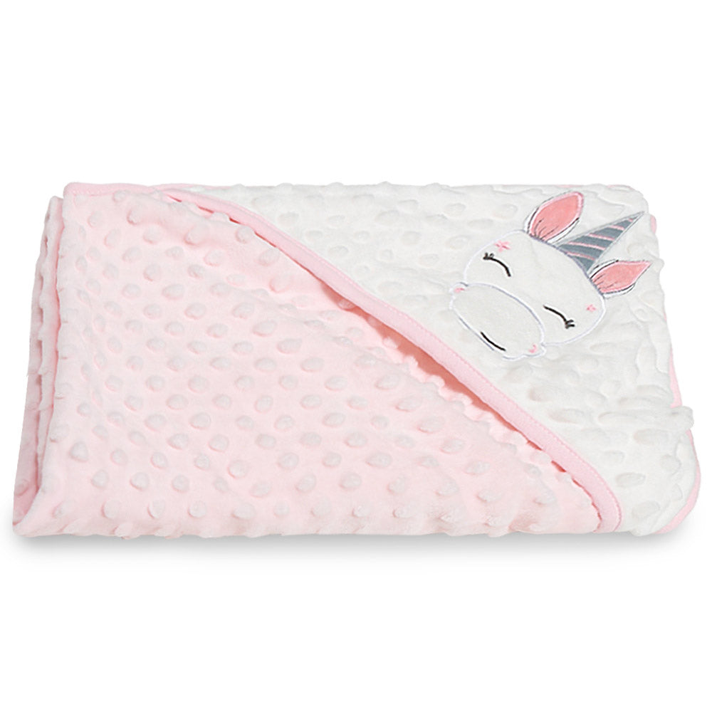 WRAPING SHEET PINK MINKY HAPPY UNICORN