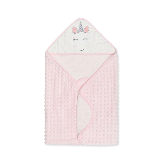WRAPING SHEET PINK MINKY HAPPY UNICORN