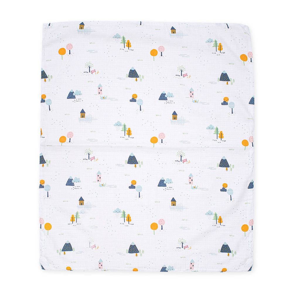 WRAPING SHEET DOUBLE PLY BLUE CLOUD MUSLIN