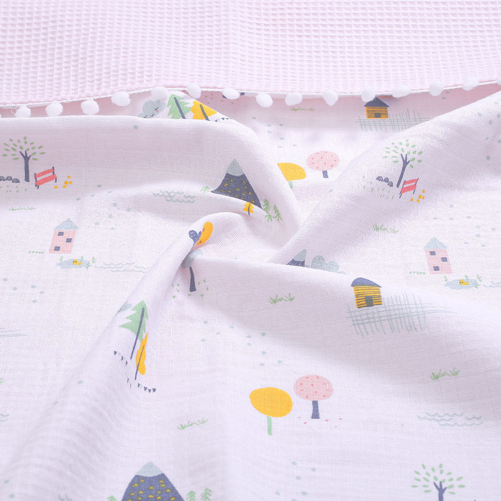 WRAPING SHEET DOUBLE PLY PINK CLOUD MUSLIN