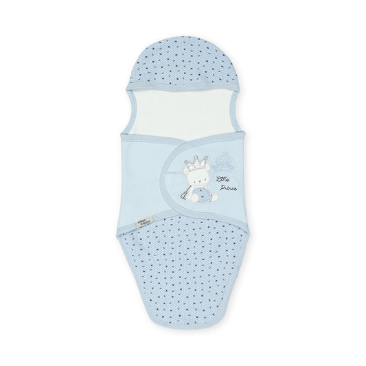 SWADDLE SHEET BOY BLUE LITTLE PRINCE