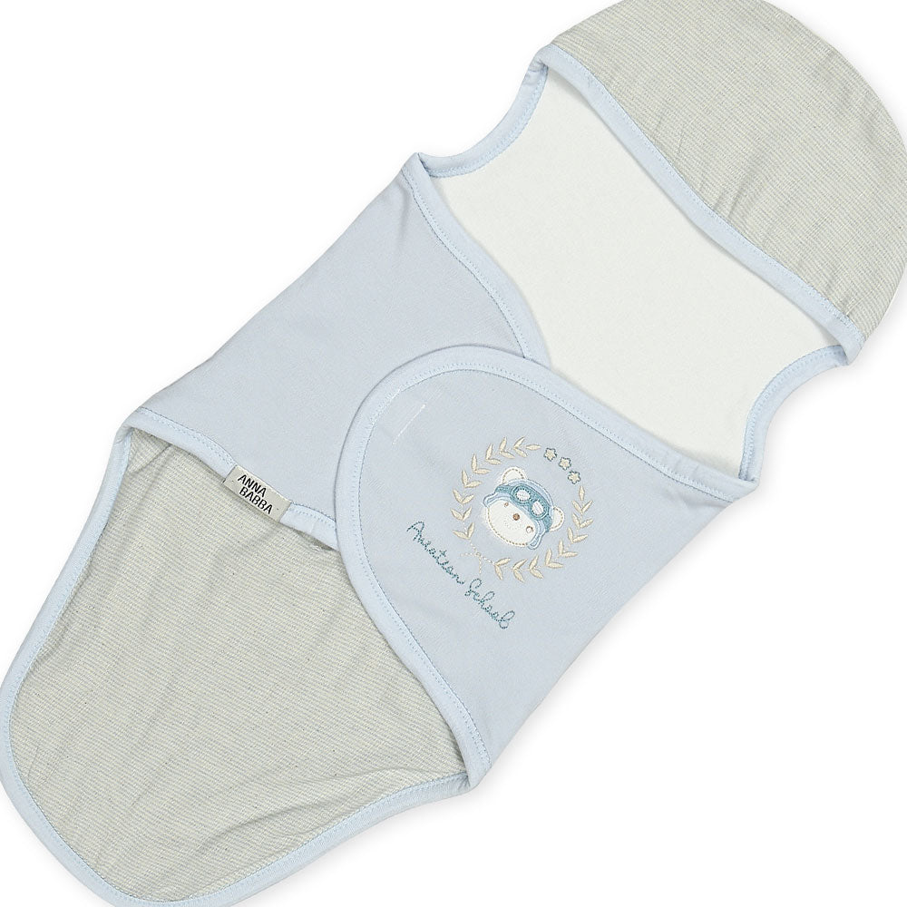 SWADDLE SHEET BOY BLUE TEDDY