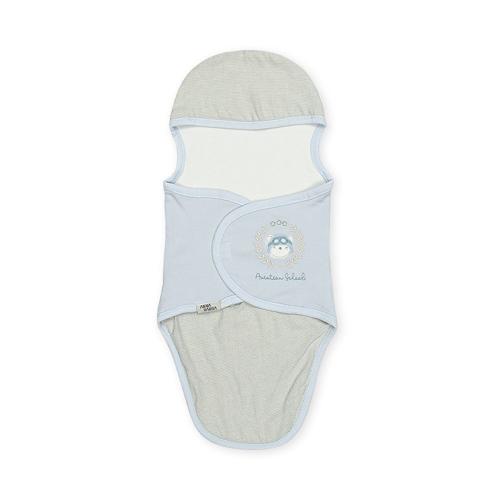 SWADDLE SHEET BOY BLUE TEDDY