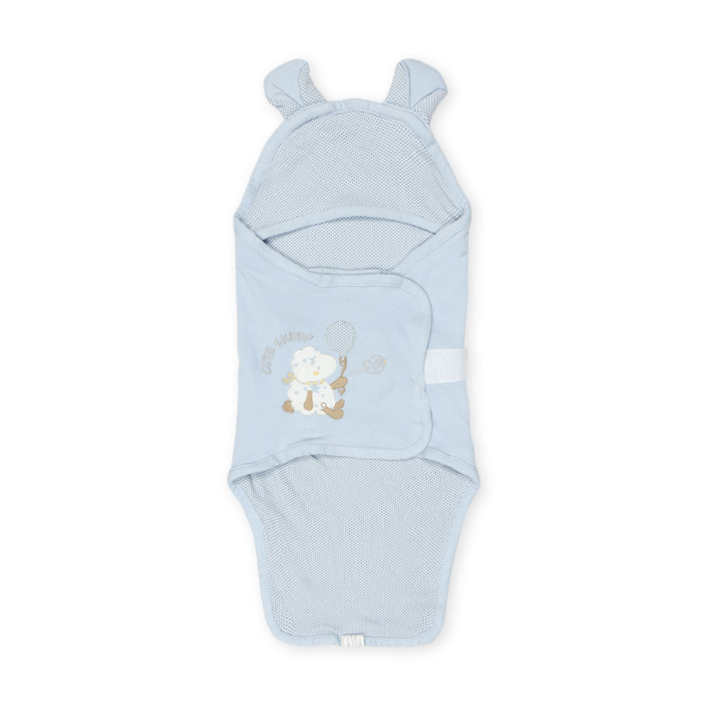 SWADDLE SHEET BOY BLUE CUTE SHEEP