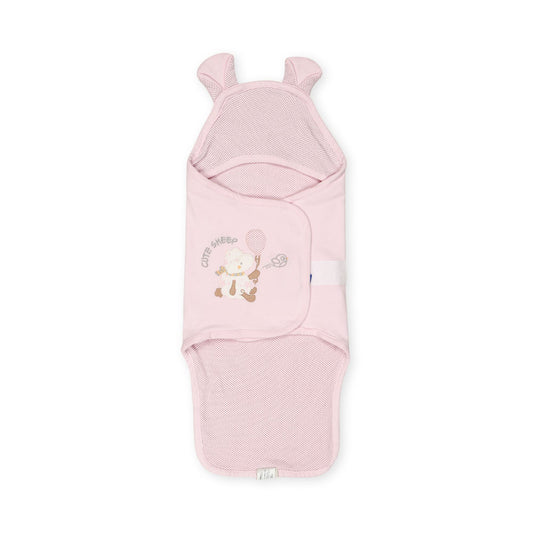 SWADDLE SHEET GIRL PINK CUTE SHEEP