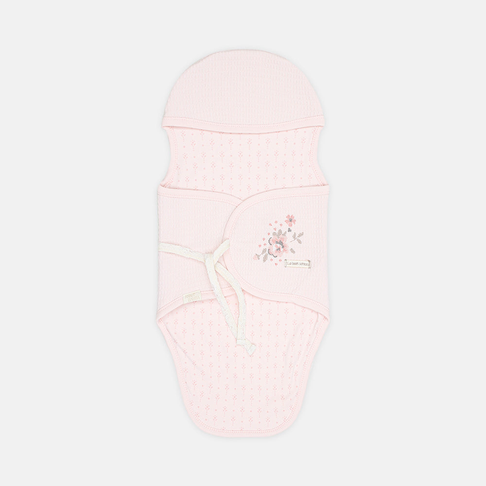 SWADDLE SHEET PINK TEXTURED