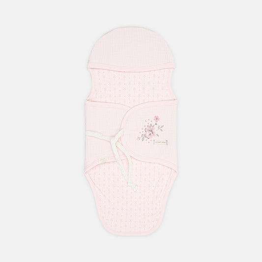 SWADDLE SHEET PINK TEXTURED