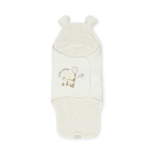 SWADDLE SHEET UNI SEX WHITE CUTE SHEEP