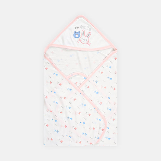 WRAPING SHEET PINK BUNNY AND RED BEAR