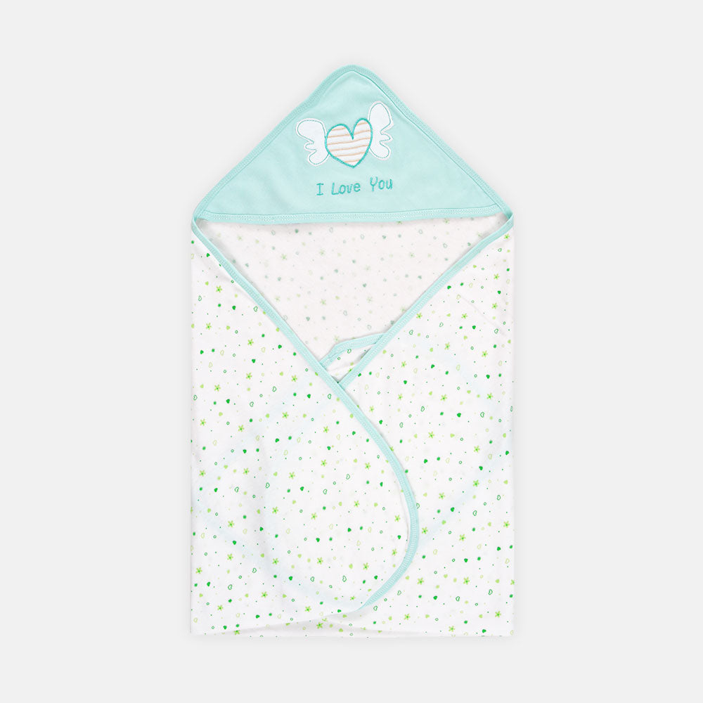 WRAPING SHEET LIGHT SEA GREEN HEART
