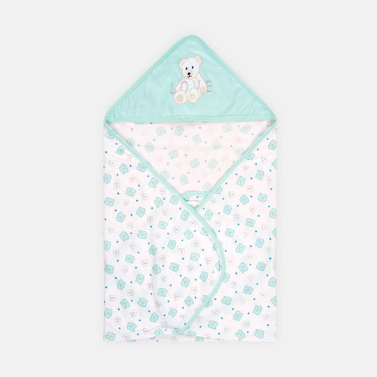 WRAPING SHEET SEA GREEN BEAR