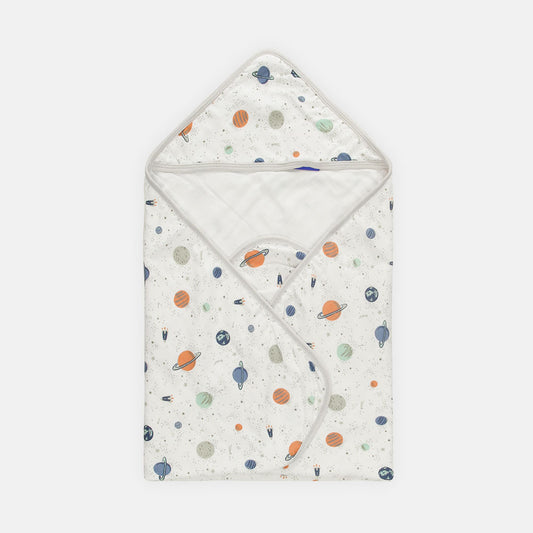 WRAPING SHEET WHITE GALAXY THEME HOODED