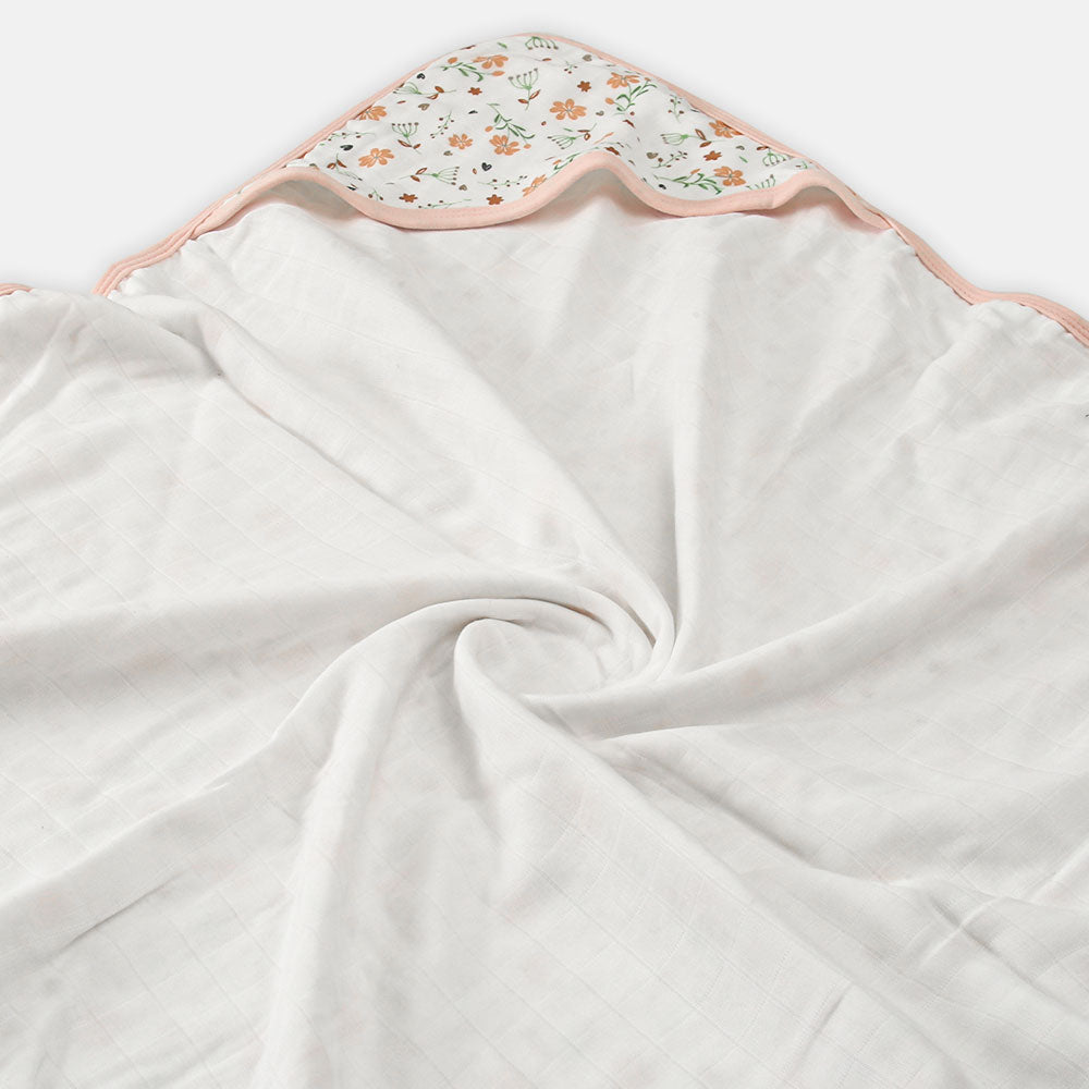 WRAPING SHEET WHITE FLOWERS HOODED