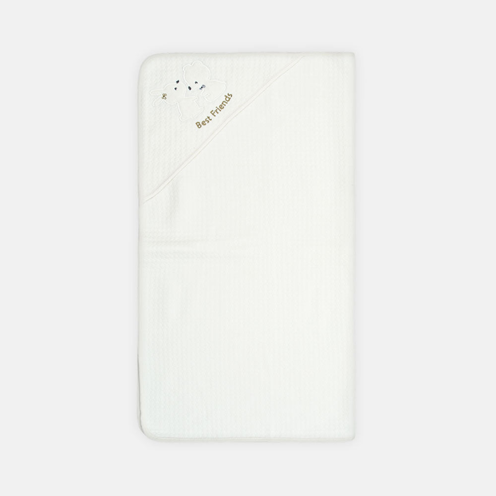 WHITE BUNNY HOODED WRAPPING SHEET