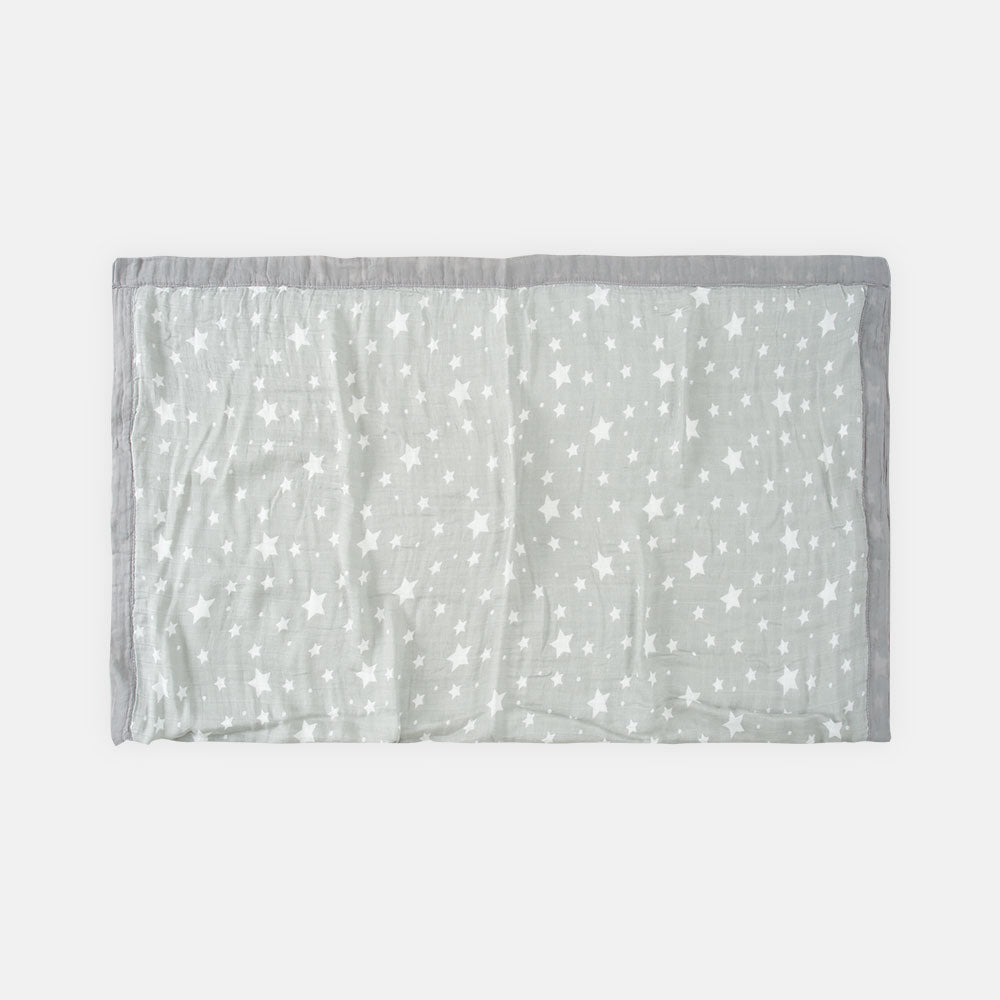 WRAPING SHEET MUSLIN STARS THEMED GREY