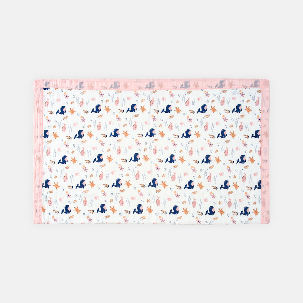 WRAPING SHEET MUSLIN OCEAN THEMED