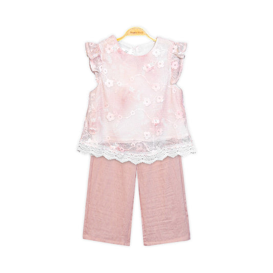 PINK FLORAL MESH SUIT