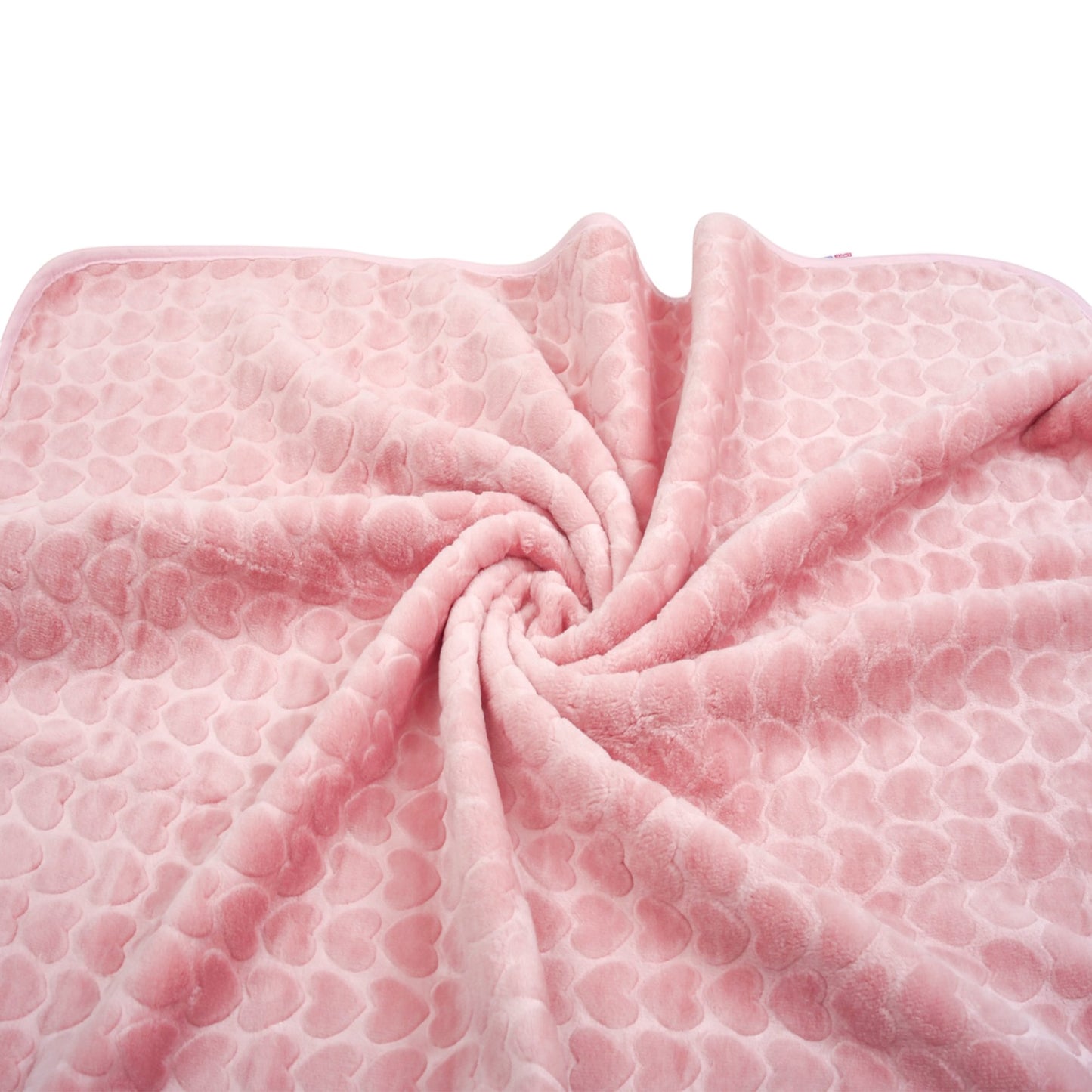DUSTY PINK HEART EMBOSSED BLANKET