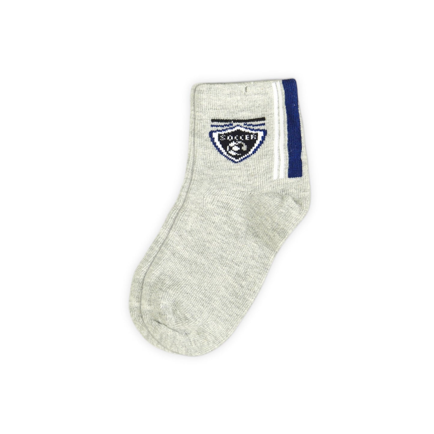 SOCCER THEMED GREY ANKLE BOY SOCKS