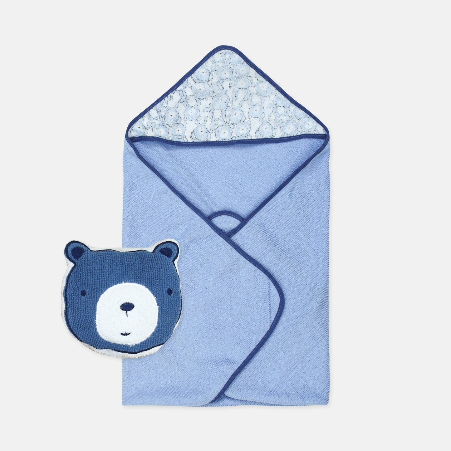 BATH TOWEL & 3 FACE TOWELS WITH SPONGE BEARLY WET SET