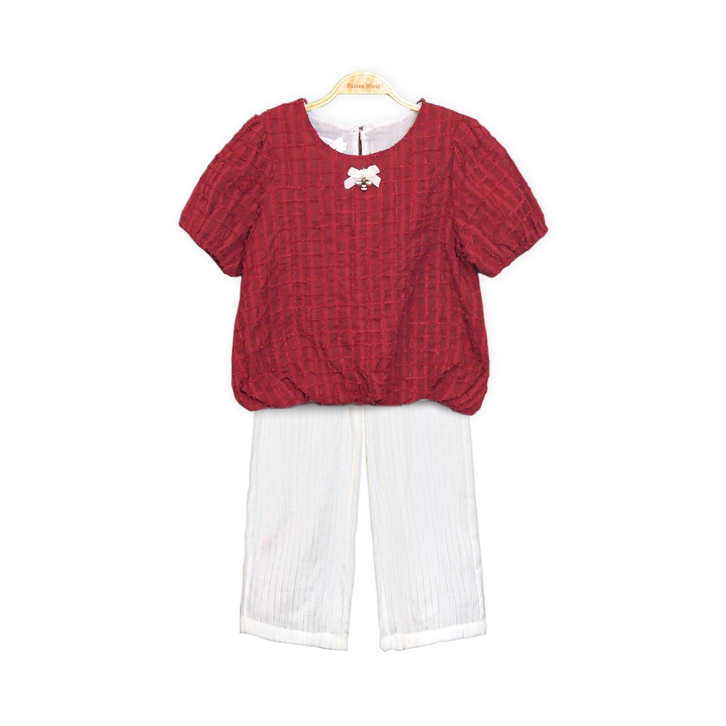 MAROON TEXTURED CHIC SUIT