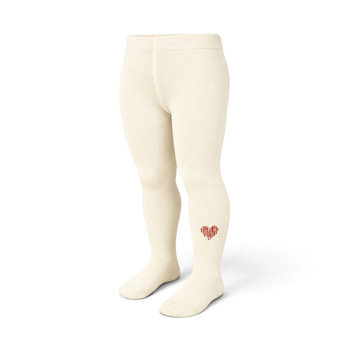LEGGINGS HEART EMBROIDERED CREAM