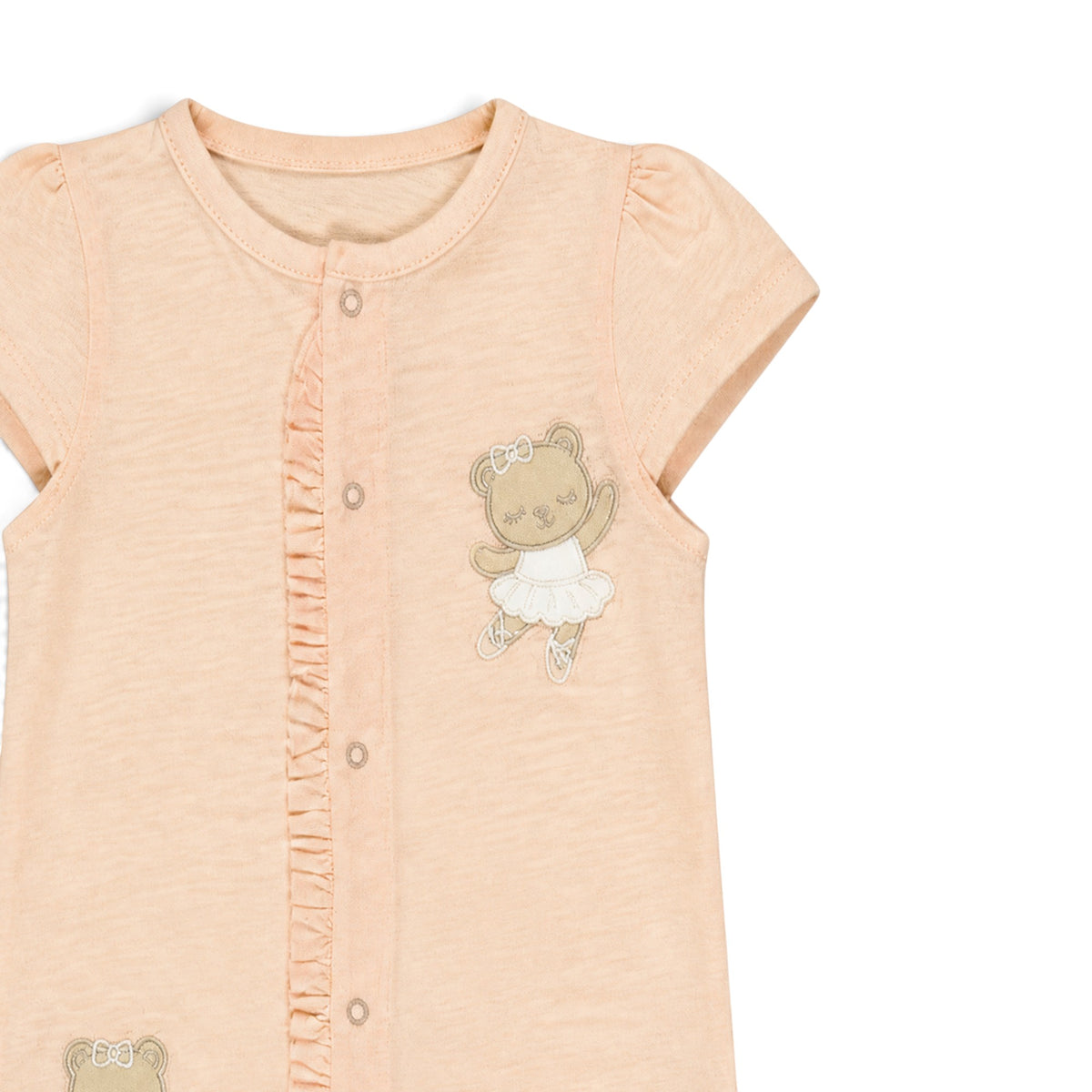 PEACH BALLERINA BEAR ROMPER