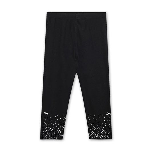 BLACK STUDDED RIBBED TROUSERS