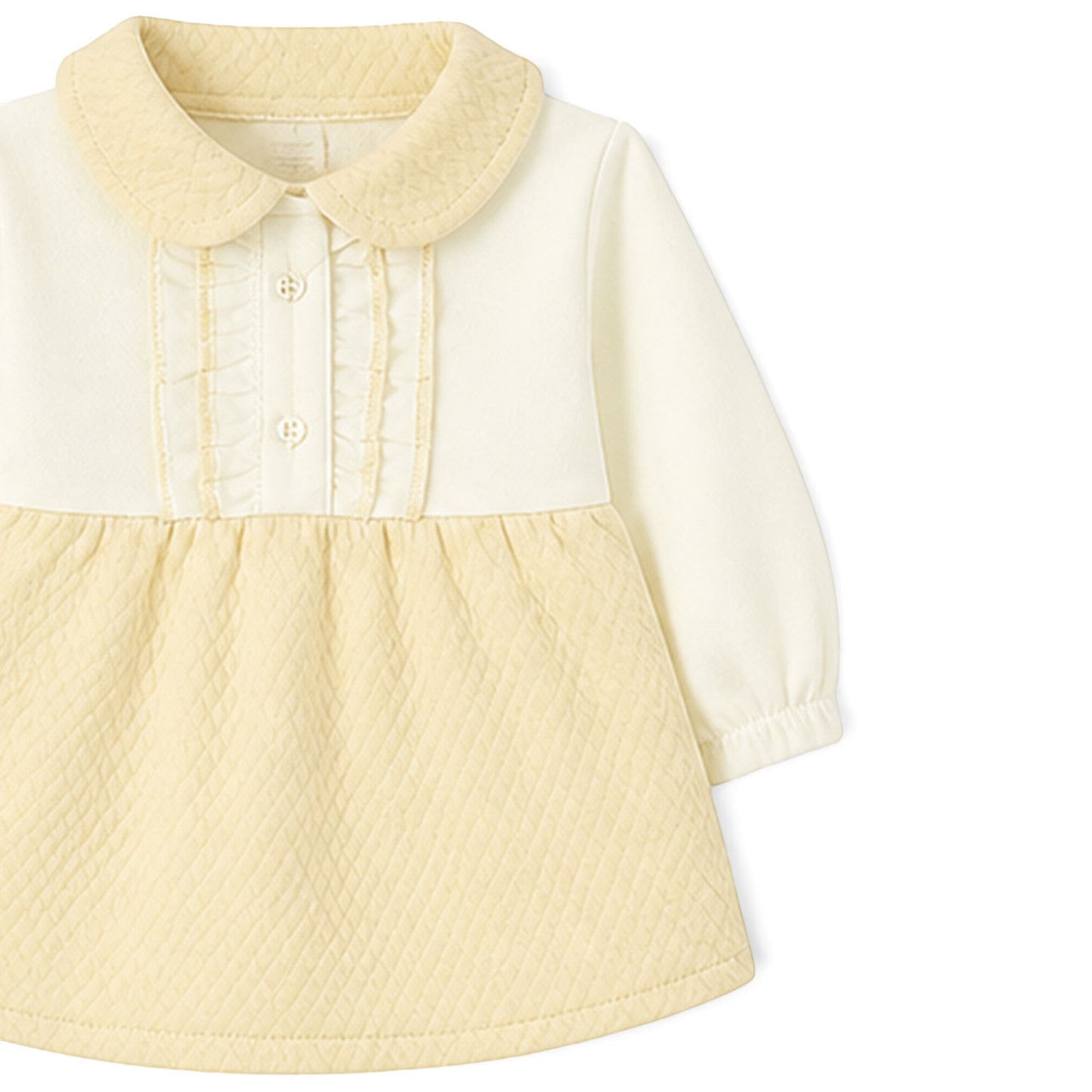 CREAM AND BEIGE RUFFLE-FRONT BABY GIRL GIFT SET