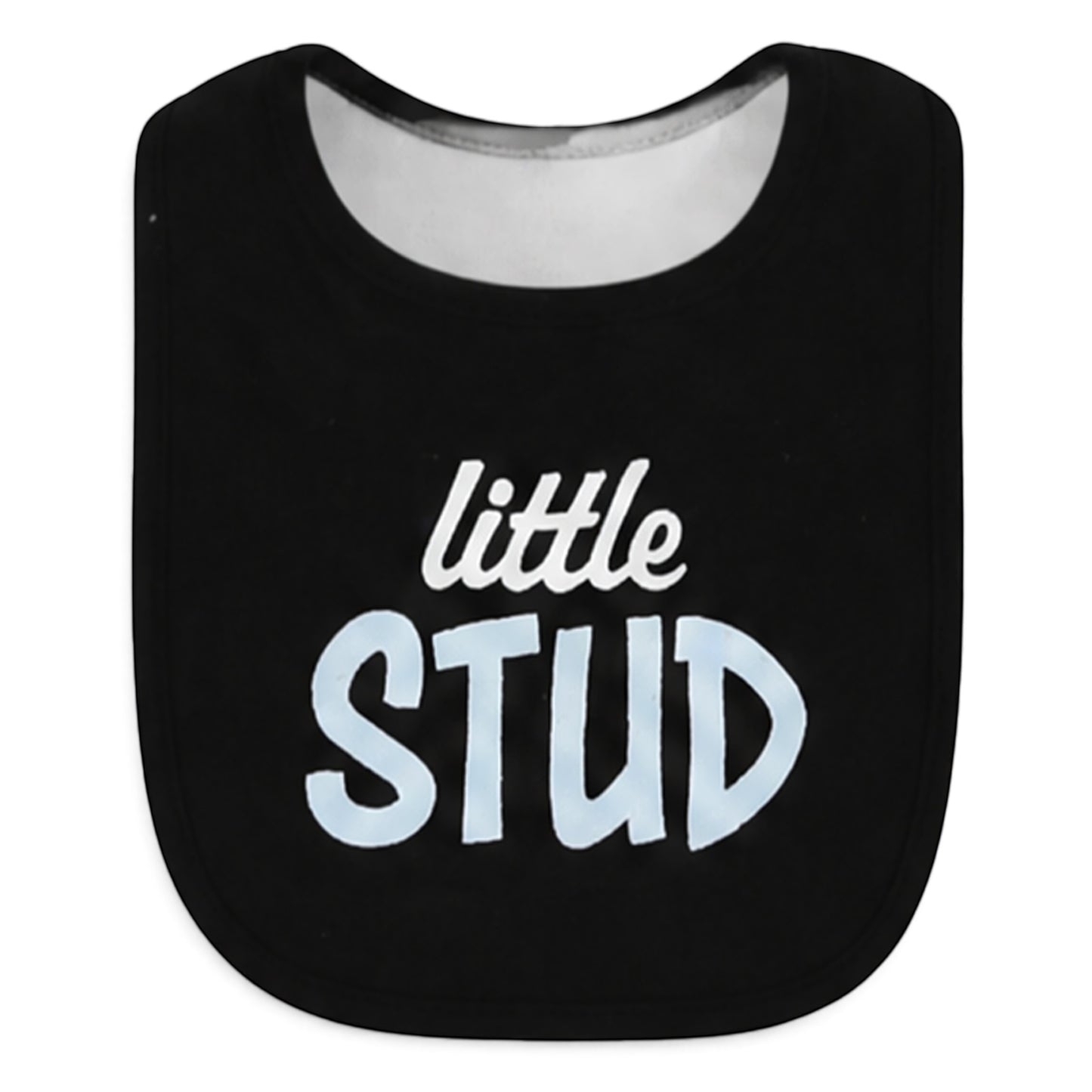 "LITTLE STUD" INFANT BIBS PK-3 & 2 BOOTIES