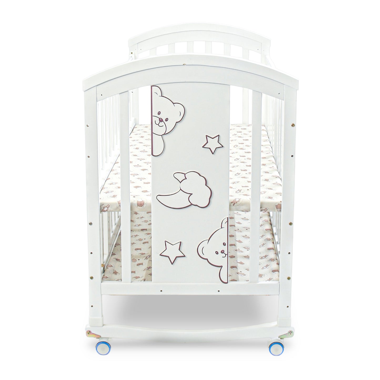 BABY WOODEN COT WHITE COZY DREAMER CONVERTIBLE