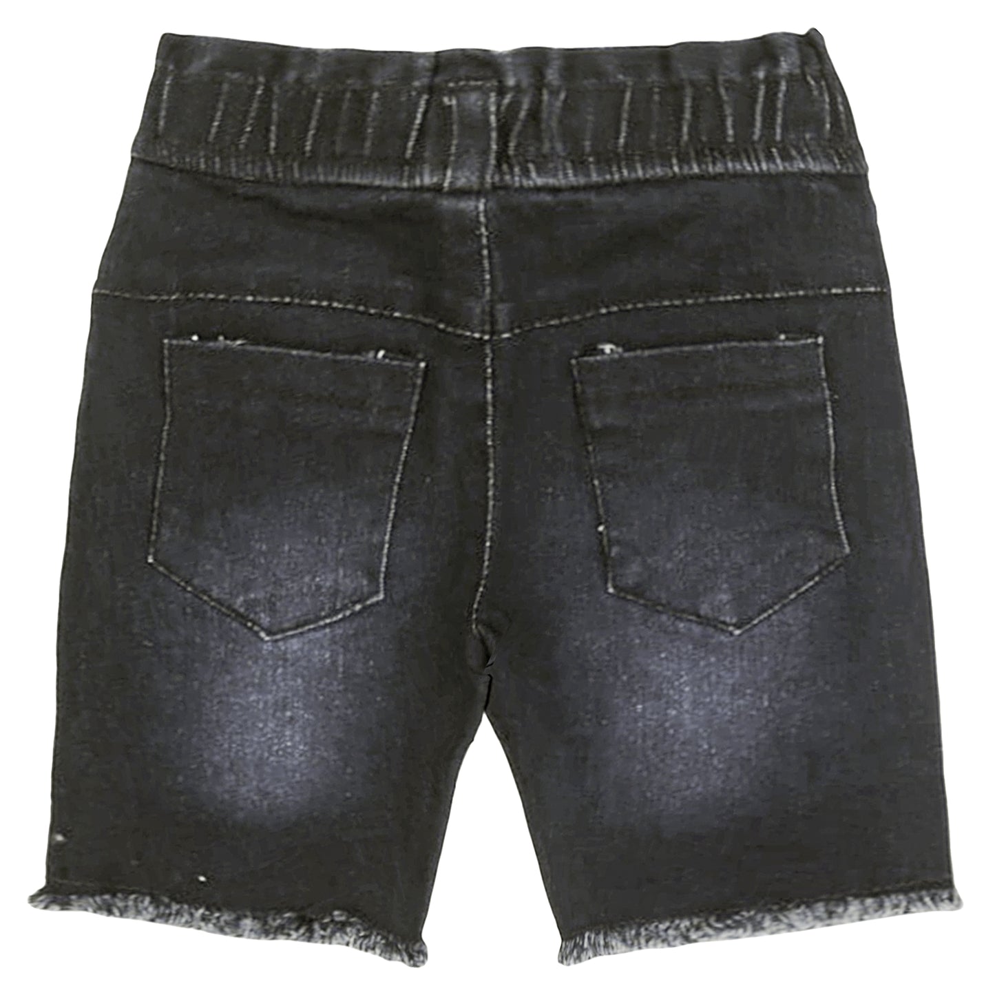 GREY WASH EMBROIDERED DENIM GIRL SHORT