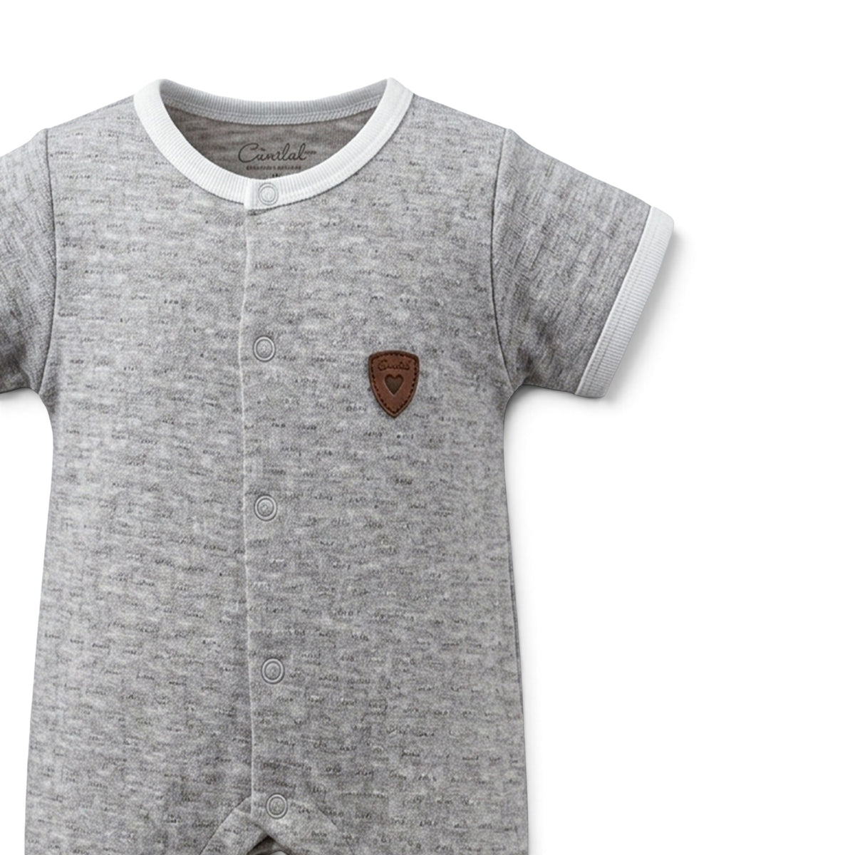 GREY TEXTURED TEXTURED BABY ROMPER